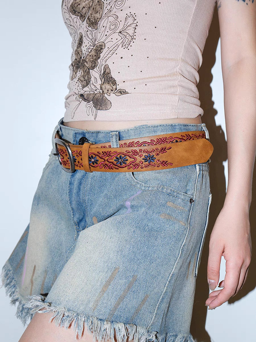 GOAT URBAN BROWN EMBROIDERED BELT 538