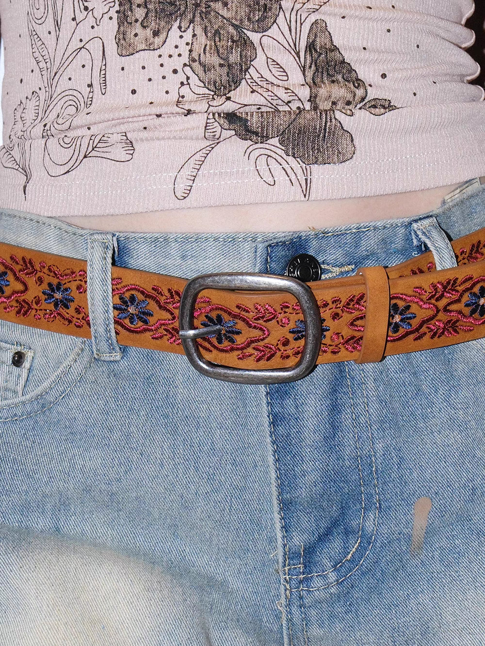 GOAT URBAN BROWN EMBROIDERED BELT 538 