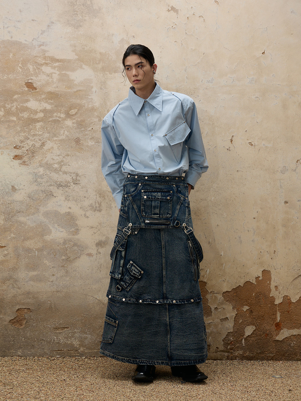 GOAT URBAN x Personsoul Maxi Denim Dungarees Skirt