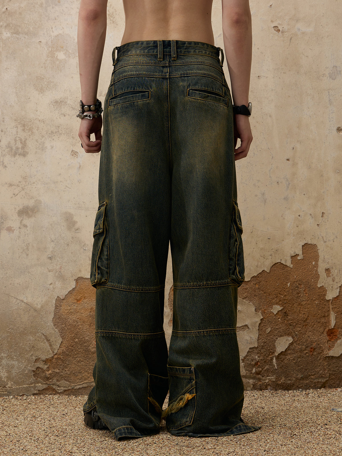 GOAT URBAN x Personsoul Fade Wash Overall Denim Jeans