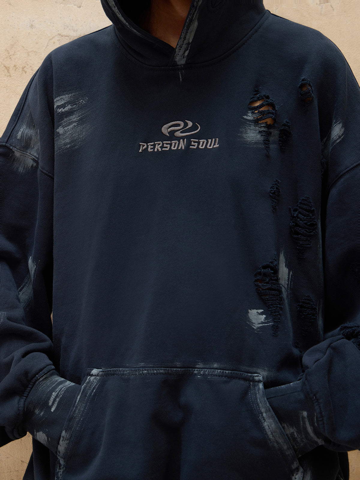 GOAT URBAN x Personsoul Ripped Dirty Hoodie